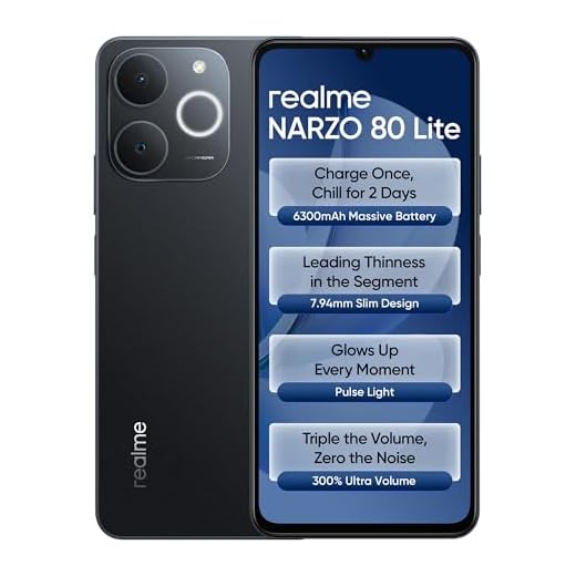 realme NARZO 80 Lite 4G (Obsidian Black, 4GB+64GB) | 6300mAh Segment's Biggest Battery | 7.94mm Slim Design | 300% Ultra Volume | Pulse Light: 9 Colors, 5 Glow Modes | Ai Assist