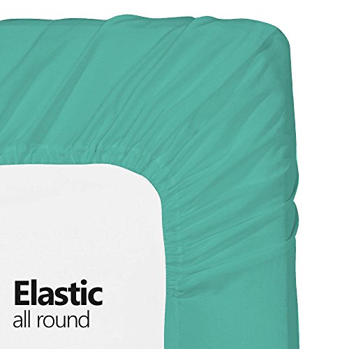Image of Hospital Twin Extra Long 100% Cotton Jersey Sheet Set - Soft and Comfy - by Crescent Bedding -Twin XL Aqua Blue