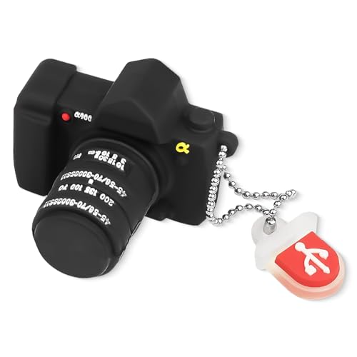 Clé USB 32 Go Forme de Caméra Mignon Mémoire Stick USB 2.0 Flash Drive pour Stockage de Données Externe, Noir