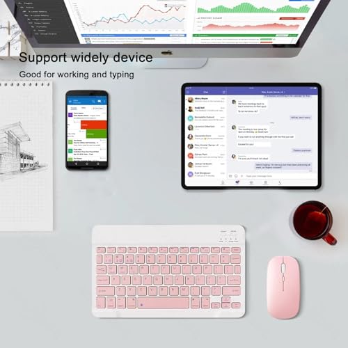 Image of Bluetooth Keyboard and Mouse Combo for iPad, 10 inch Wireless Keyboard & Mouse, Ultra-Slim Portable Rechargeable Keyboard for iPad Pro Air Mini iPhone Samsung Tablet, iPhone15 /14 /13 Pro