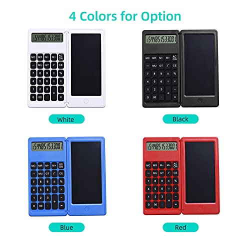 Calculadora de 6 pulgadas Calculadora financiera de escritorio Tableta de escritura LCD Bloc de dibujo digital Calculadora plegable Pantalla de 12 dígitos con lápiz óptico Botón de borrado para uso d