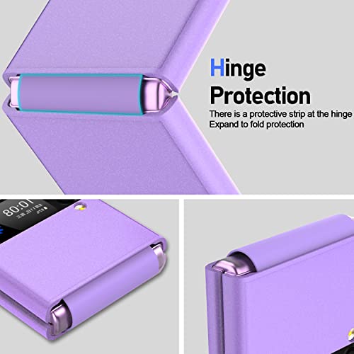 Goosebox Z Flip 3 5G Case Hinge,Samsung Flip 3 Case With Hinge Protection,Flip Z 3 Case Shockproof,Ultra Thin Hard Pc Shookproof Folding Anti-Drop Wear-Resistant For Samsung Galaxy Z Flip 3 (Purple) #TOP5