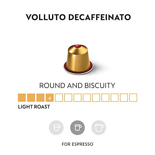 Nespresso Capsules OriginalLine, Volluto Decaffeinato Mild Roast Coffee, 50 Count Coffee Pods, Brews 1.35 oz, 10 Count (Pack of 5)