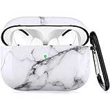 Airpods Pro Case - LitoDream White Marble Protective Hard Case Cover Skin Portable & Shockproof...