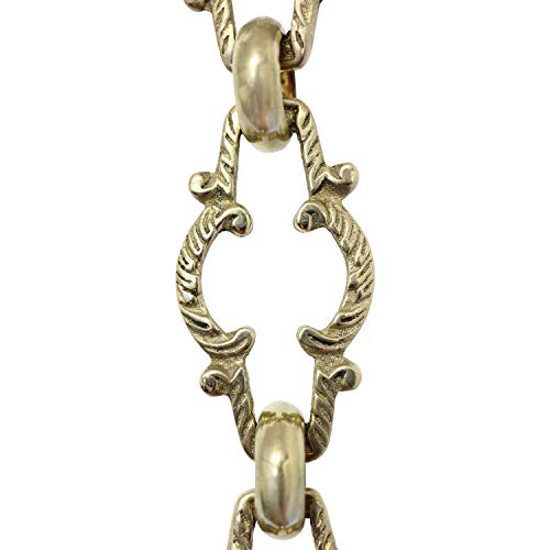 Image of RCH Hardware Decorative Polished Solid Brass Chain for Hanging, Lighting - Motif Unwelded Links (1 Foot)