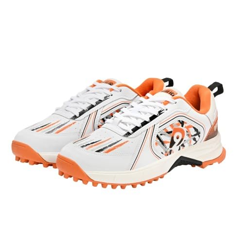 Image of DNINE Champion Mens Rubber Studs Cricket Shoes Orange /Blue /White & Orange /Black /White
