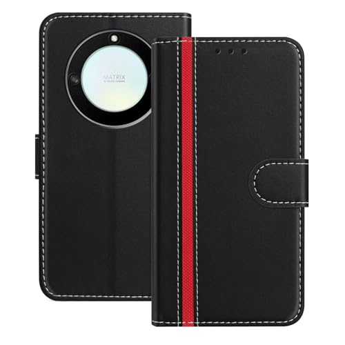 Mo-Beauty Compatible with Huawei Honor X40 5G Case, Leather Flip Wallet Cover with Magnetic Closure [Kickstand] [Magnetic] [Card Slots] Case for Honor X40 5G (Black)