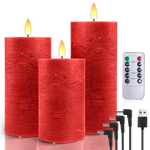 AiiBowy LED Kerzen Aufladbar USB Echtwachs [3er-Set] mit...