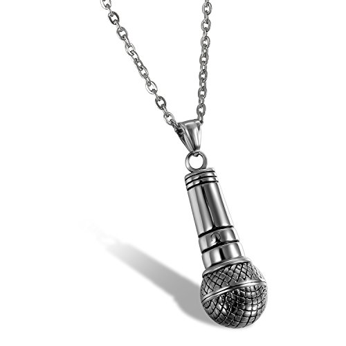 Ya en mundofriki.es: OIDEA Collar de Hombre Micrófono Colgante Único de Acero Inoxidable Retro Vintage de Hip Hop Música Joyería Regalo Original Chulo de Amor