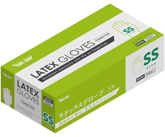 Amazon.co.jp: 川西工業 ラテックスグローブ 粉無 100枚入×20箱 SS