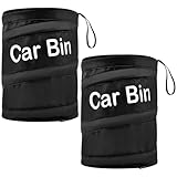 NSVJVY 2 Pack pop-up car Trash can, with a Foldable Design, Nylon Material, Car Trash Bag Garbage Bin with Elastic Band, Multipurpose Trash Bin for Car/Truck/Minivan