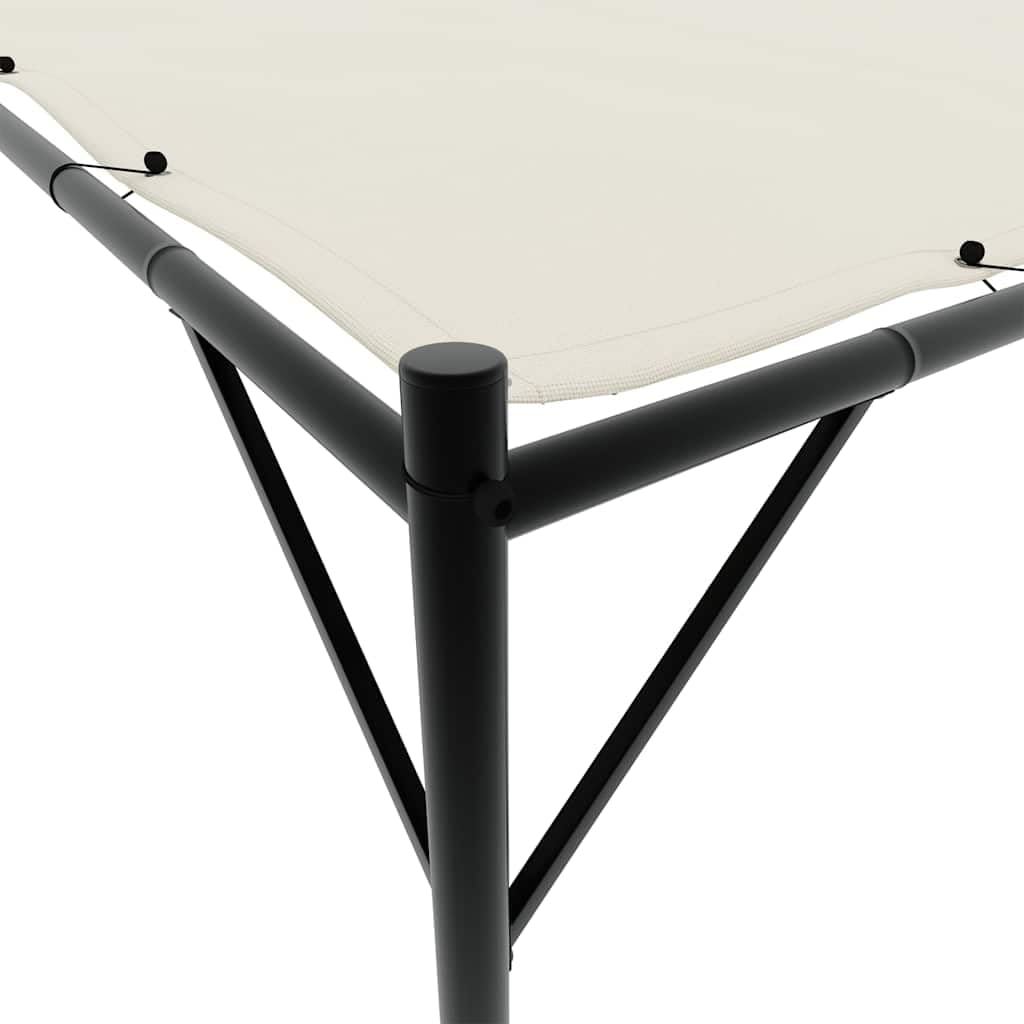 vidaXL Pavillon, Gartenpavillon Überdachung Stahlrahmen, Pergola Vordach für Terrasse Garten, Partyzelt Sonnnenschutz, Weiß 4x4m 180g/m² Stoff Stahl