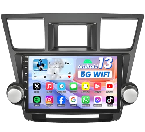Image of 4G RAM+64G ROM Car Radio for Toyota Highlander 2008-2012：10.2 Inch 1280x800 IPS HD Touchscreen Wireless CarPlay /Android Auto /GPS Navigation /Bluetooth 5.4 /5G WiFi /SWC /FM RDS /1080P AHD Backup Camera