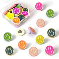 24 Stück Pinnwandnadeln, Kreative Pinnnadeln, Smiley-Gesicht Dekorative Reißzwecke für Bulletin Board Kork Boards Fotos Wand Home Office Decors