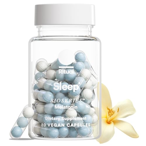 Image of Ritual Melatonin 5mg - Sleep Aid Supplement - 20 Capsules - 20 Servings | BioSeries Time-Released Capsules Designed for All Night* Sleep Support for Adults - Vegan - Drug-Free - Vanilla
