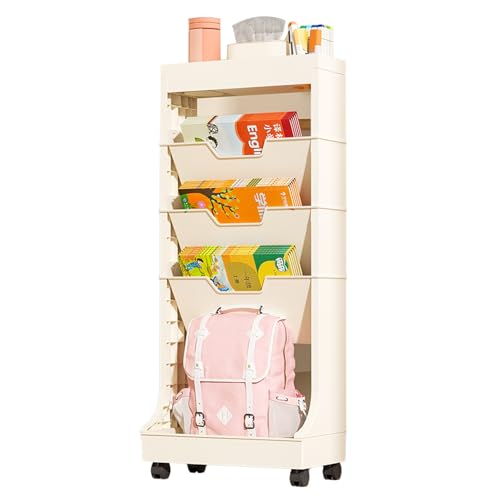 Myxjx MYXJX Rollendes Bücherregal mit Rollen