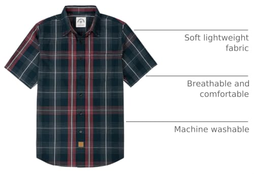 Image of Dubinik Mens Short Sleeve Button Down Shirts Soft Breathable Summer Vintage Regular Fit Lightweight Men's Casual Shirt