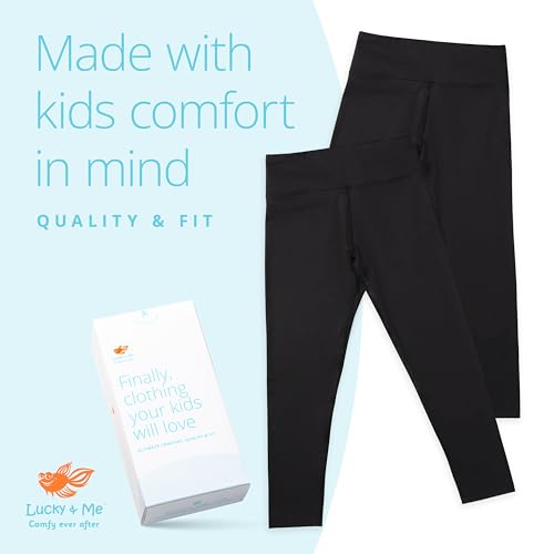 Lucky & Me | Amira Girls Leggings | Tagless | Full Length, Wide Waistband | 3-Pack4
