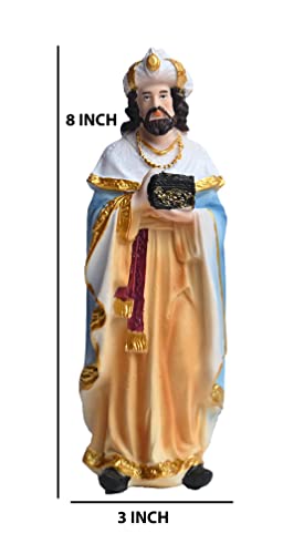 Image of KariGhar Nativity /Crib Idols Set of 16 Pieces (8 inch)[Pack - Crib House, Mary, Joseph, Baby Jesus, Angel, 3 Wise Men, The Shepherd, 7 Animals], Multicolour, A0099