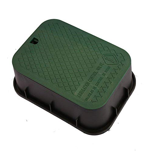 DURA 15 in. x 21 in. x 6 in. Deep Extension Valve Box in Black Body Green Lid