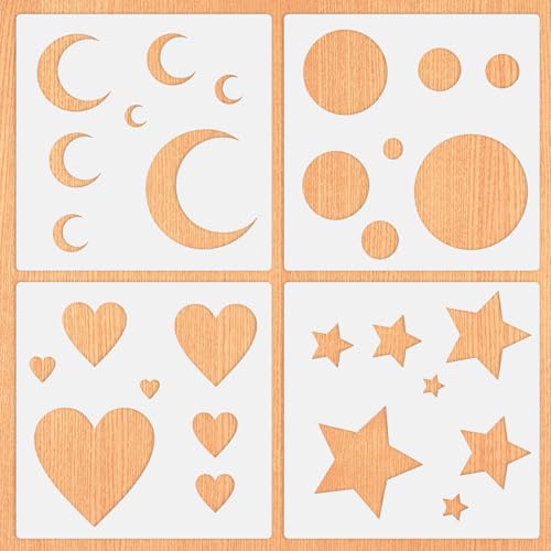 Apojgitn 4 wiederverwendbare Mond- und Sternschablonen