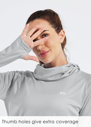 Willit Women's Sun Protection Hoodie UPF 50+ Fishing Hiking Shirt Long Sleeve SPF Shirt with Face Mask Lightweight4