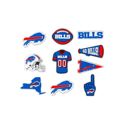 FOCO Buffalo Bills NFL Team Clog Shoe Charms - 10 Pack