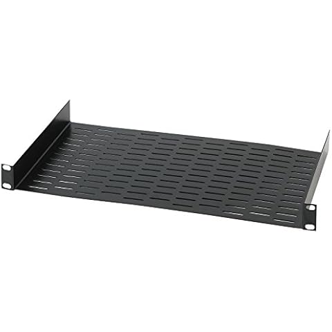 Raxxess UNS1 Vented Universal Tray Shelf for 19" Server, Bottom Slots for Mounting Non Half-Rack Equipment, Black (RAX UNITRAY) Cover