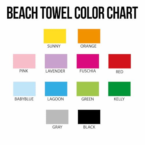 Tidal Colors Personalized Beach Towels, Custom Text One-Sided Print in USA, Custom Beach Towel, Soft Absorbent Quick Dry Pool Ocean Spa Travel Summer Towels Gifts for Men Women & Kids
