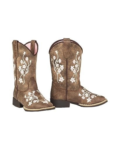 Twister Western Boots Girls Lily Square Toe Gray Brown 44600372302