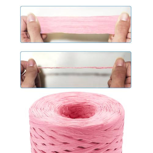 Image of 218 Yards Raffia Paper Craft Ribbon Packing Paper Twine, 1 /4 Inch by 218 Yards