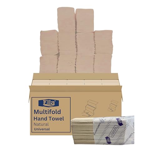 Image of ELLA Brown Multi Fold Tissue Paper I Soft Sustainable Absorbent Durable I Perfect For Commercial Office Home Use I 10 Packs Of 130 Sheets I Free Check Duster Cloth