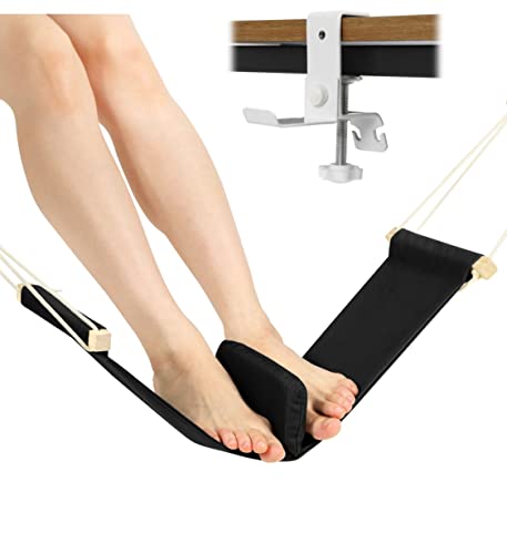 Habilis フットレスト 足置き ハンモック 足用 足置き台 デスク下 デスクワーク オットマン 高さ調整 黒