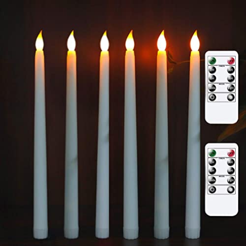 6 candele a punta LED, senza fiamma, candele