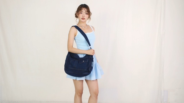 Bolso Denim para mujer tipo crossbody ligero miniatura 7
