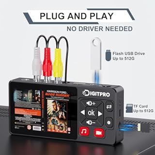 Convertitore da VHS a digitale, Registratore Video VHS Digital Recorder con Remote, Converte le Registrazioni da VHS, VCR, DVR, DVD, Hi8, Mini DV, Videocamera in Digitale