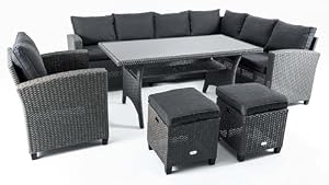 di volio Gartenmöbel-Set Polyrattan Lounge für bis zu 9 Personen Rossano