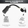 Oyviny 7 Way to 4 Way Trailer Plug Adapter, RV Blade 7 Pin Round to 4 Pin Flat Trailer Light Adapter 11.6 Inches