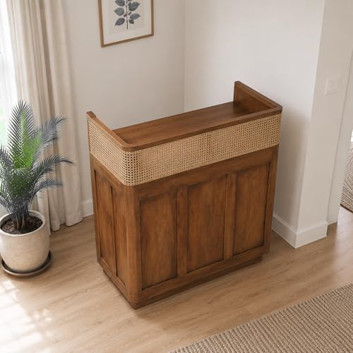 Image of The Attic Mehfil Bar Cabinet, Teak Finish