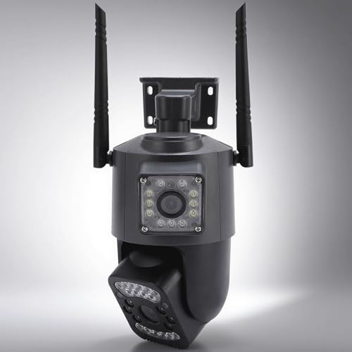 Plyisty Dual-Objektiv-Überwachungskamera, WLAN, 4MP, 2-Wege-Audio, Nachtsicht, Mehrbenutzerunterstützung, Telefonansicht, Outdoor-Kamera für Innenhof, Teich, Farm Plyisty Dual-Objektiv-Überwachungskamera, WLAN, 4MP, 2-Wege-Audio, Nachtsicht, Mehrbenutzerunterstützung, Telefonansicht, Outdoor-Kamera für Innenhof, Teich, Farm