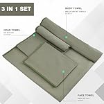 Quick Dry Camping Towel, Microfiber Travel Towel 3 Size at 1 Pack for Camping, Beach, Gym, Sports, Yoga & Swimming Pool, Army Green - Image 5