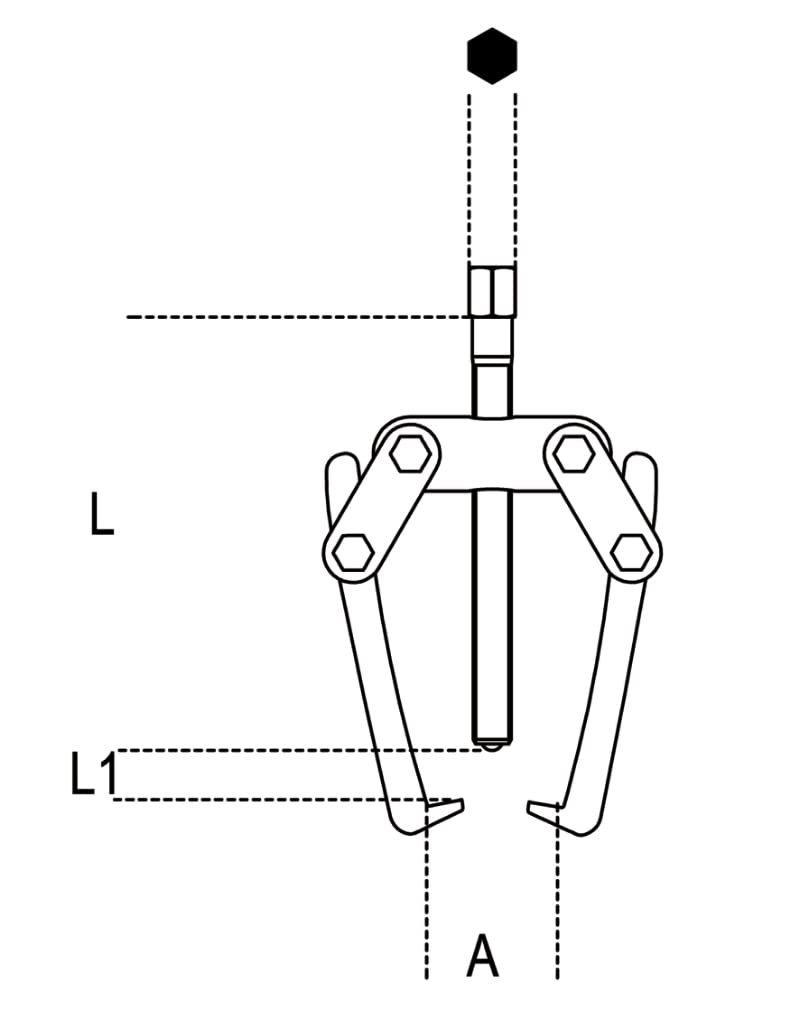BETA - Estrattore a Due Griffe Oscillanti Autoserranti, Estrattore Professionale per Cuscinetti Pulegge e Ingranaggi per Officina Meccanica e Manutenzione, 1515/1