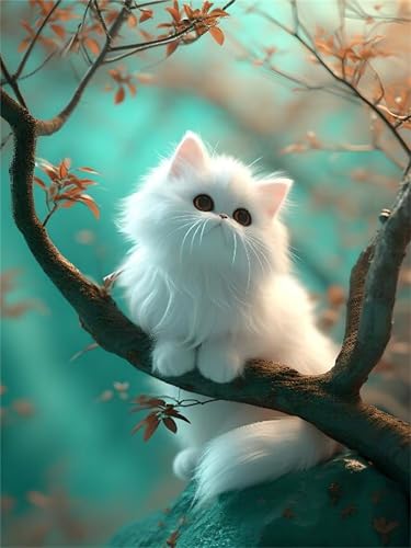 Peinture numéro adulte chat 80x100cm avec toile infroissable premium