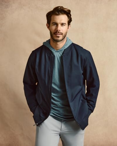 INTO THE AM Lightweight Bomber Jacket Men S-4XL Light Casual Stylish Zip-Up Windbreaker Fall Jackets 5