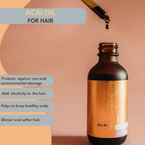 The Glo Haus Acai Berry Oil. 100% Pure Cold Pressed Carrier For Skin & Hair. Natural Antioxidant Suitable For All Skin Types. 2Oz #TOP3