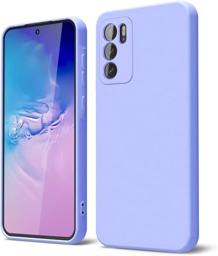 GOGME Funda para OPPO A16 / A54 / A16s Capa con Forro de Microfibra Antiarañazos Líquida Silicona Carcasa Antigolpes Protector Móvil Case Cover, Morado