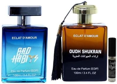 Oudh Shukran & Bad Habits Eau de Parfum Pack of 2 (100ml Each) | Unisex Luxury perfume with Oudh, Amber, Musk & Rose | Long-Lasting, Elegant Scents It comes with 3 ml free