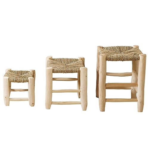 Tabouret naturel 30 cm, petit meuble en bois polyvalent - 8