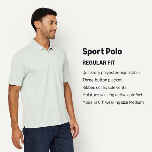 Image of Amazon Essentials Men's Regular-Fit Quick-Dry Short-Sleeve Golf Polo Shirt