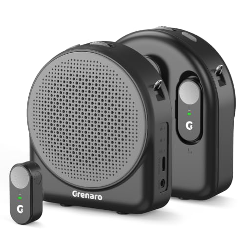 Image of GRENARO Wireless Voice Amplifier for Teachers, 10W Portable Voice Speake with Wireless Microphone, Bluetooth 5.3, Support for Classroom, Presentation, Training & Tour Guide (10W Wireless)